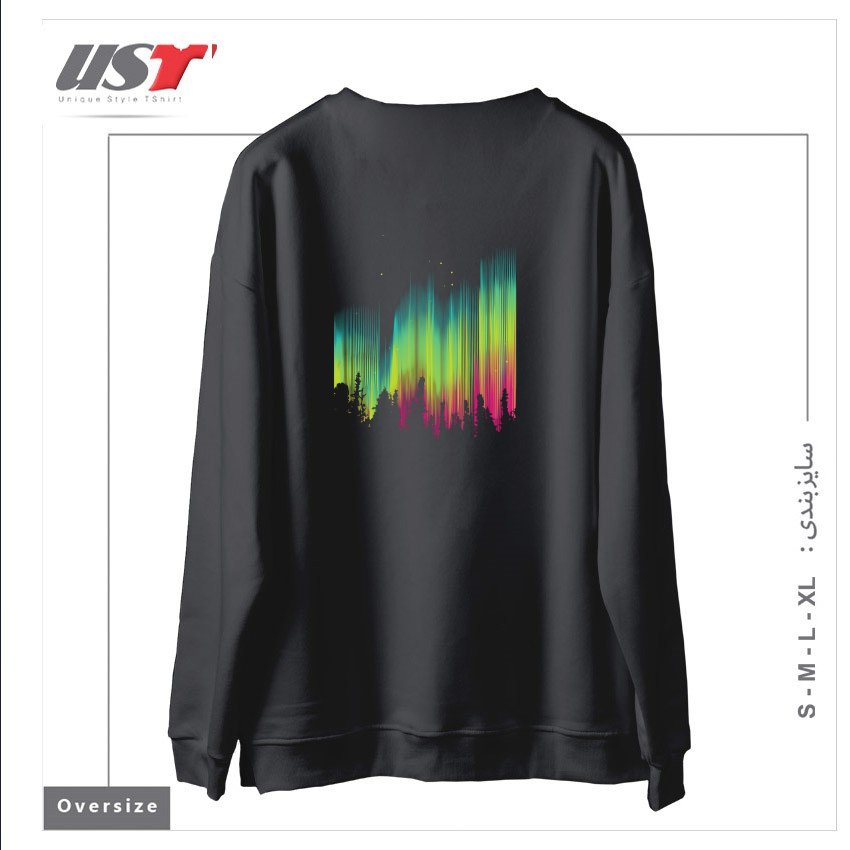 طرح ELECTRIC SKY1125 سوییشرت اورسایزرنگ دودی