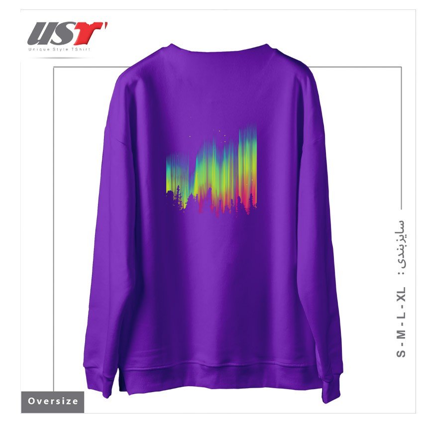 طرح ELECTRIC SKY1125 سوییشرت اورسایزرنگ بنفش