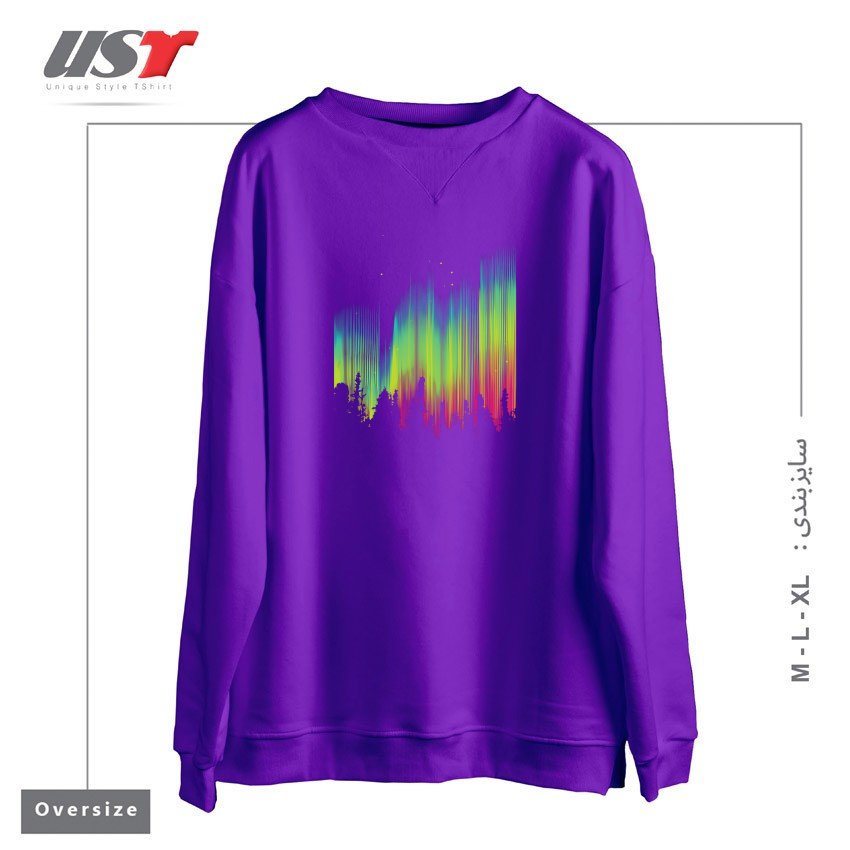 سوییشرت اورسایز طرح ELECTRIC SKY1125