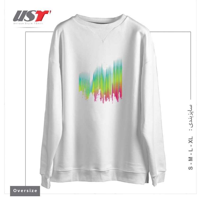 سوییشرت اورسایز طرح ELECTRIC SKY1125