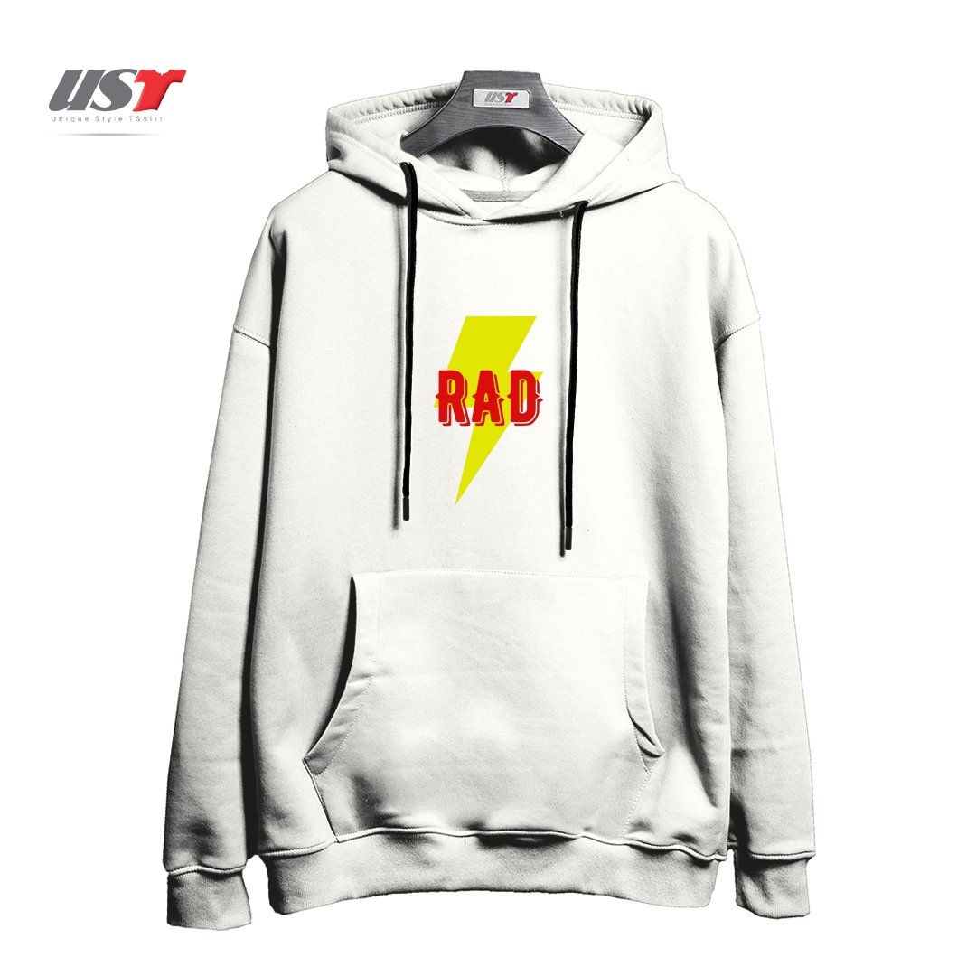 طرح RAD هودی اورسایزرنگ سفید