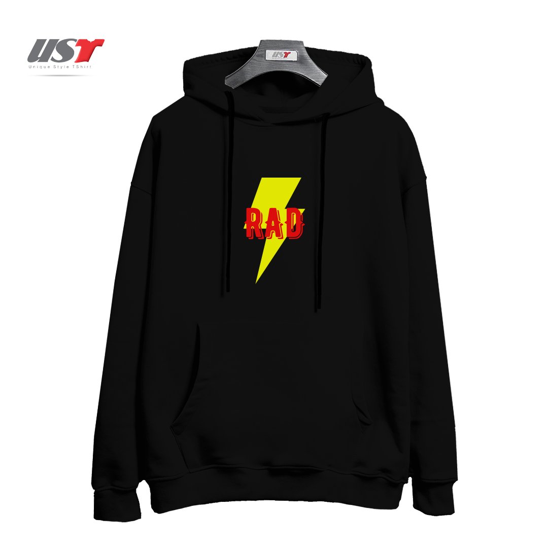 طرح RAD هودی اورسایزرنگ مشکی