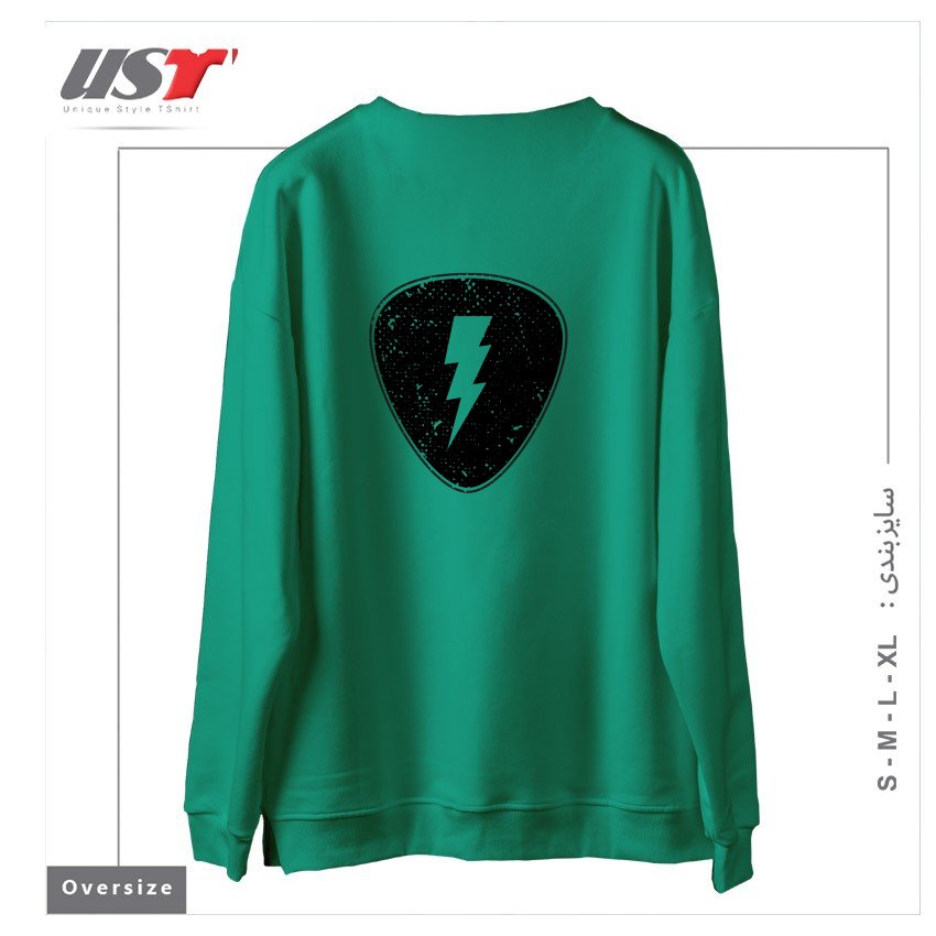 طرح RAY PICK سوییشرت اورسایزرنگ سبز سدری