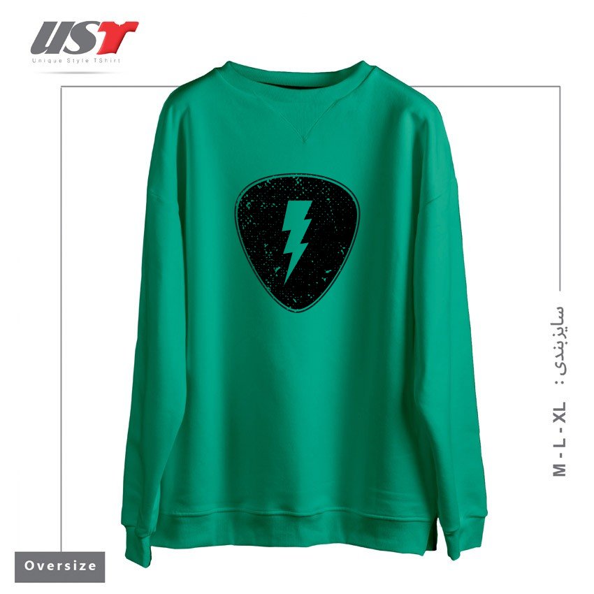 طرح RAY PICK سوییشرت اورسایزرنگ سبز سدری