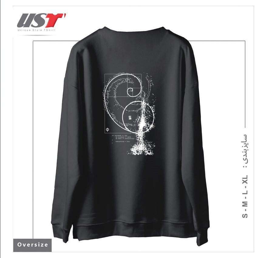 طرح SCIENCE, TECHNOLOGY, ENGINEERING, ARTS, MATHEMATICS (STEAM) سوییشرت اورسایزرنگ دودی