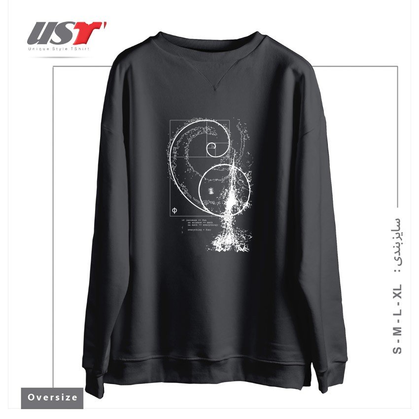 طرح SCIENCE, TECHNOLOGY, ENGINEERING, ARTS, MATHEMATICS (STEAM) سوییشرت اورسایزرنگ دودی