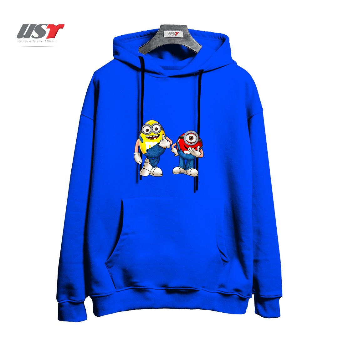 طرح MINI ON MINI هودی اورسایزرنگ آبی شالی