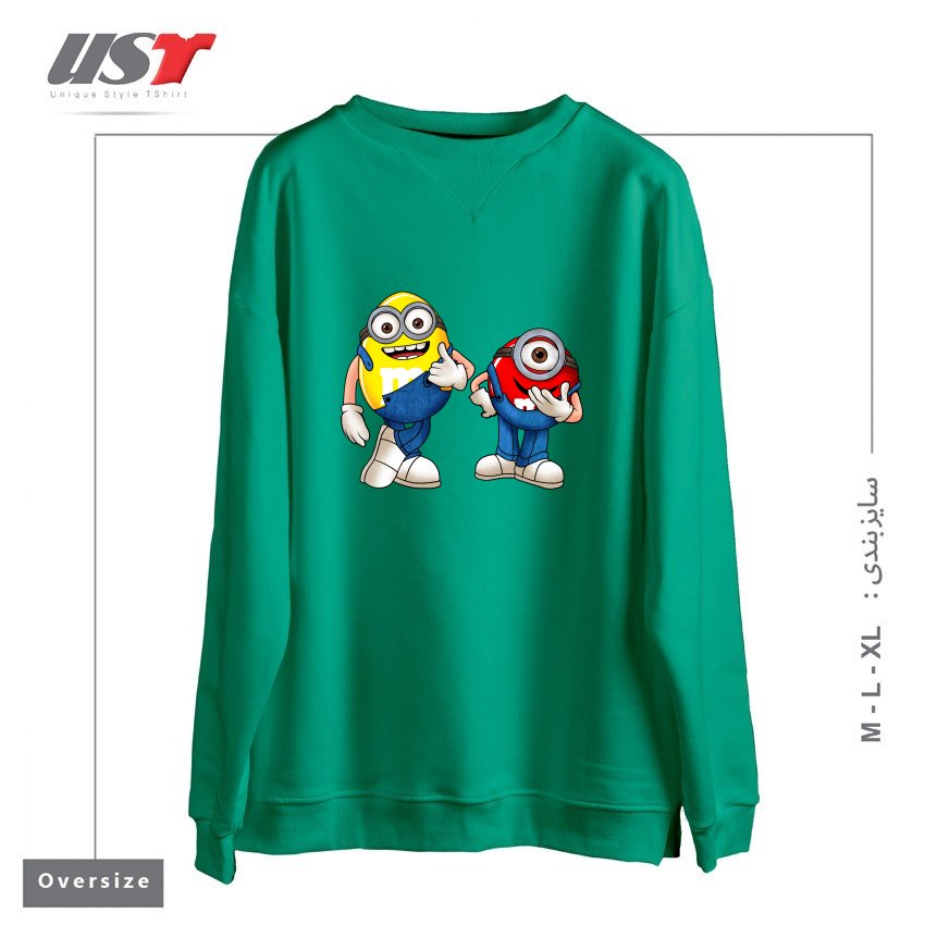 طرح MINI ON MINI سوییشرت اورسایزرنگ سبز سدری