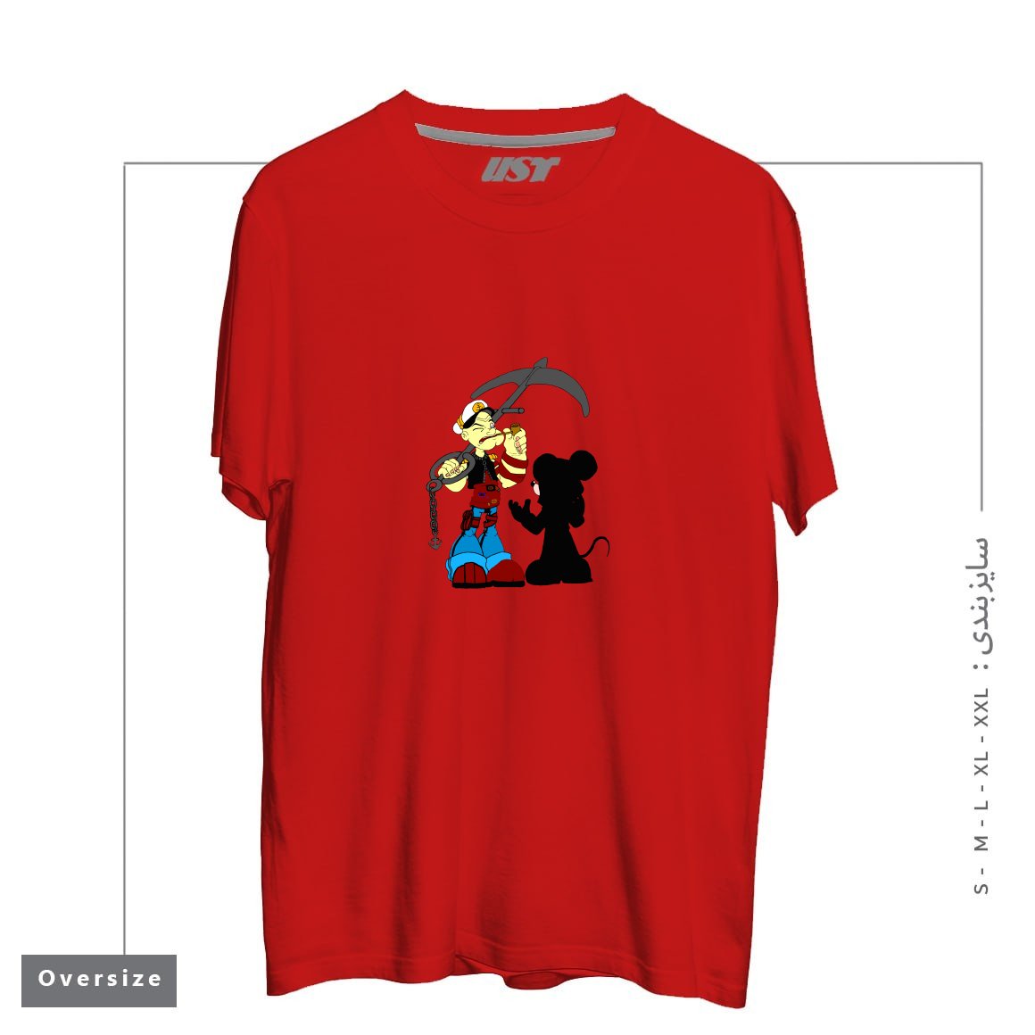 طرح NEGOTIATION تیشرت اورسایزرنگ قرمز