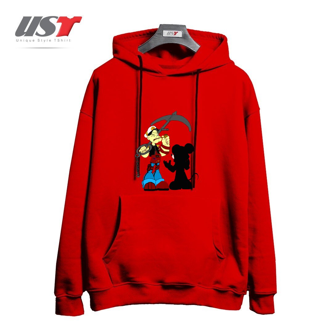 طرح NEGOTIATION هودی اورسایزرنگ قرمز