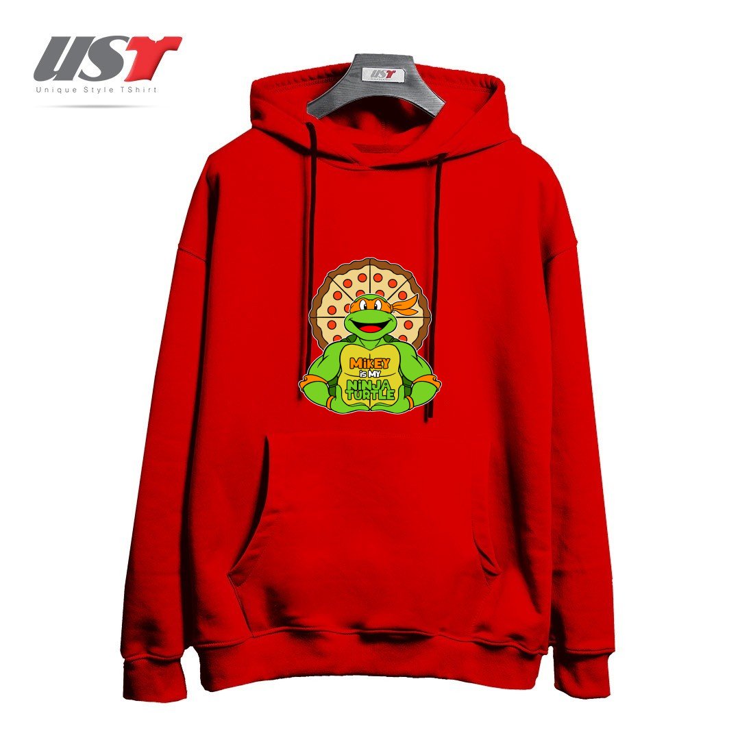 طرح ORANGE TURTLE هودی اورسایزرنگ قرمز