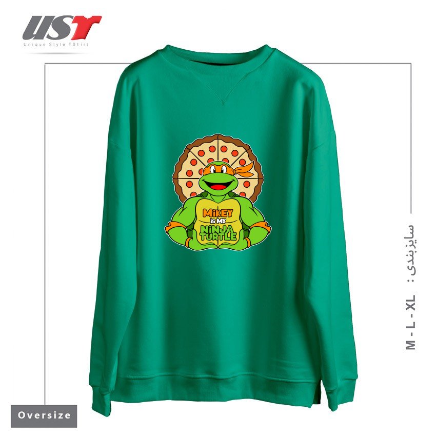 سوییشرت اورسایز طرح ORANGE TURTLE