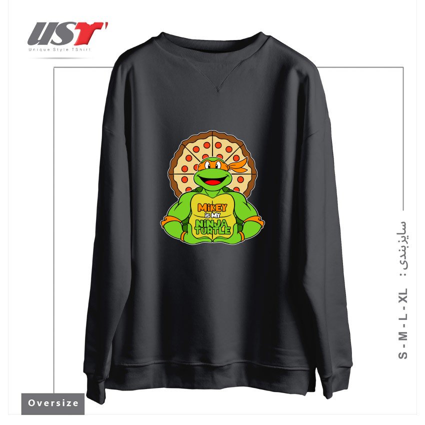 سوییشرت اورسایز طرح ORANGE TURTLE