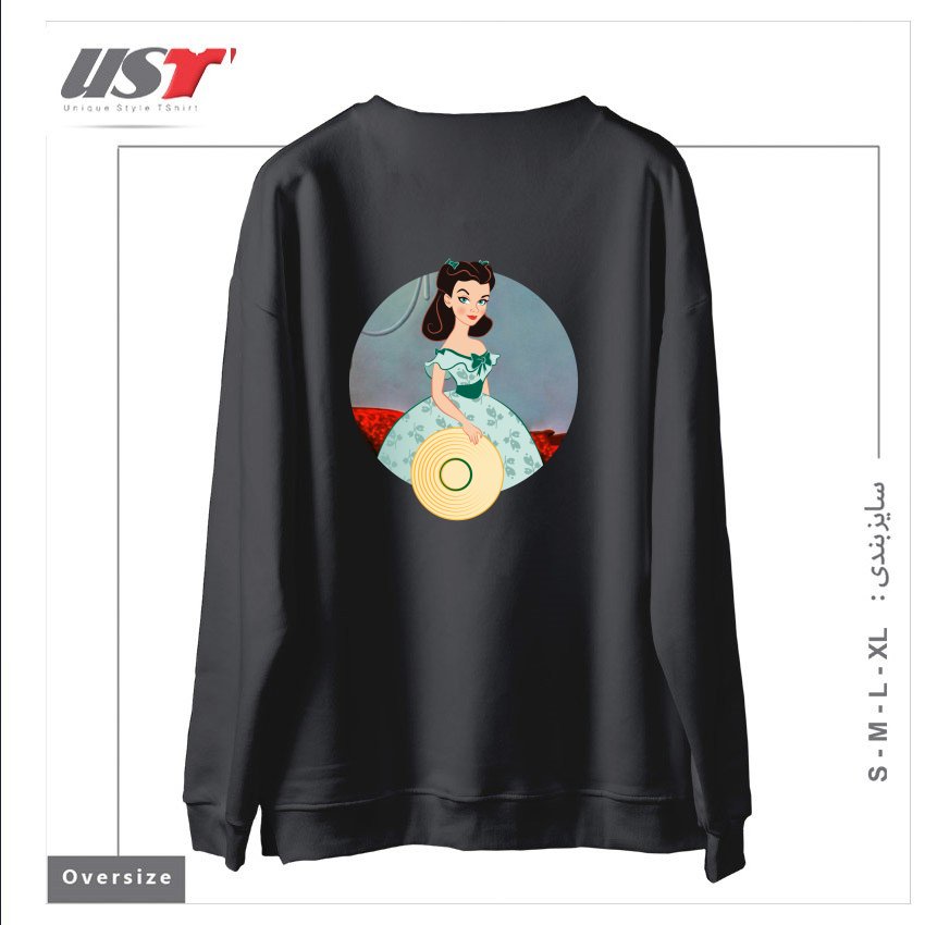 طرح PRINCESS SCARLETT سوییشرت اورسایزرنگ دودی