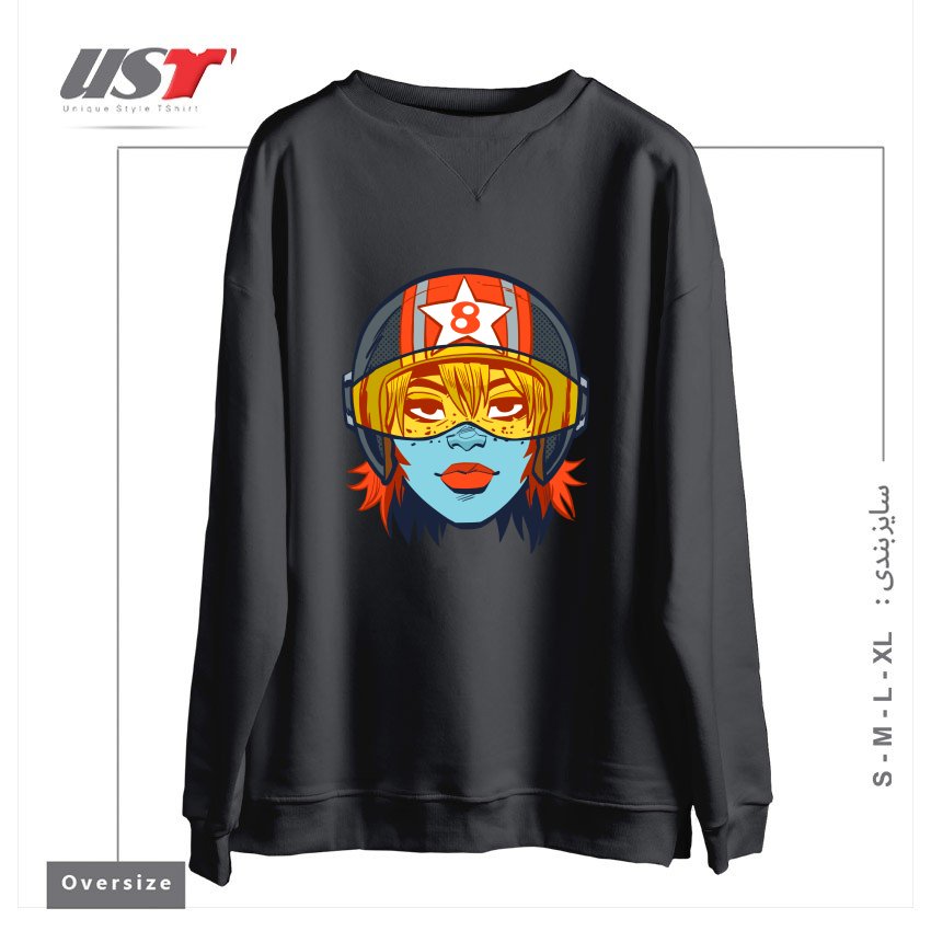 طرح RACER 8 سوییشرت اورسایزرنگ دودی