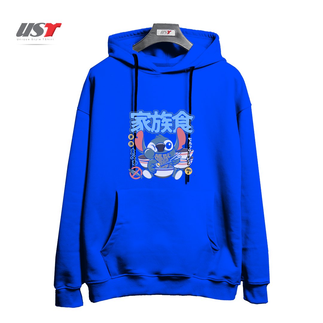 طرح RAMEN 626 هودی اورسایزرنگ آبی شالی