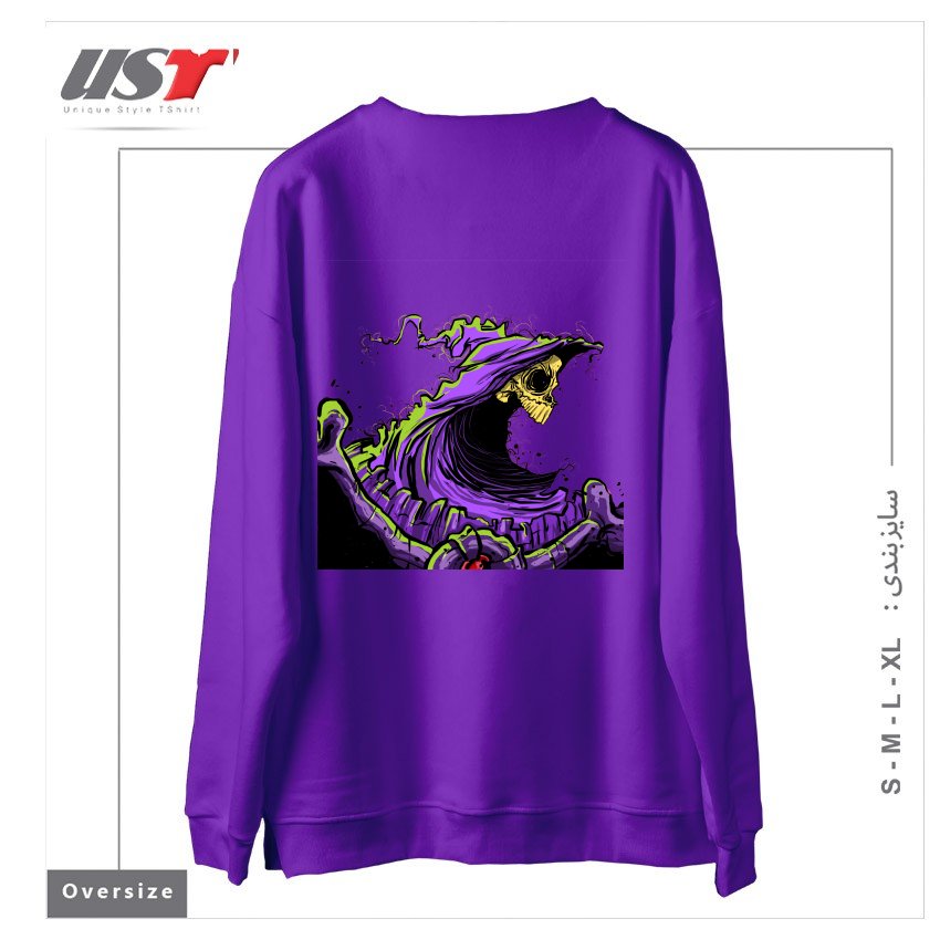 طرح SKELETOR سوییشرت اورسایزرنگ بنفش