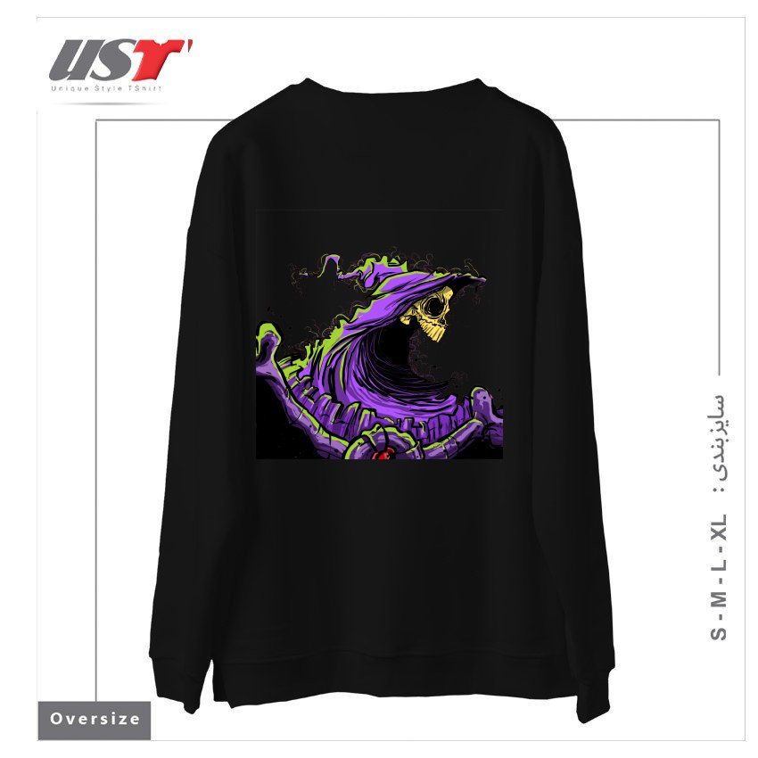 طرح SKELETOR سوییشرت اورسایزرنگ مشکی