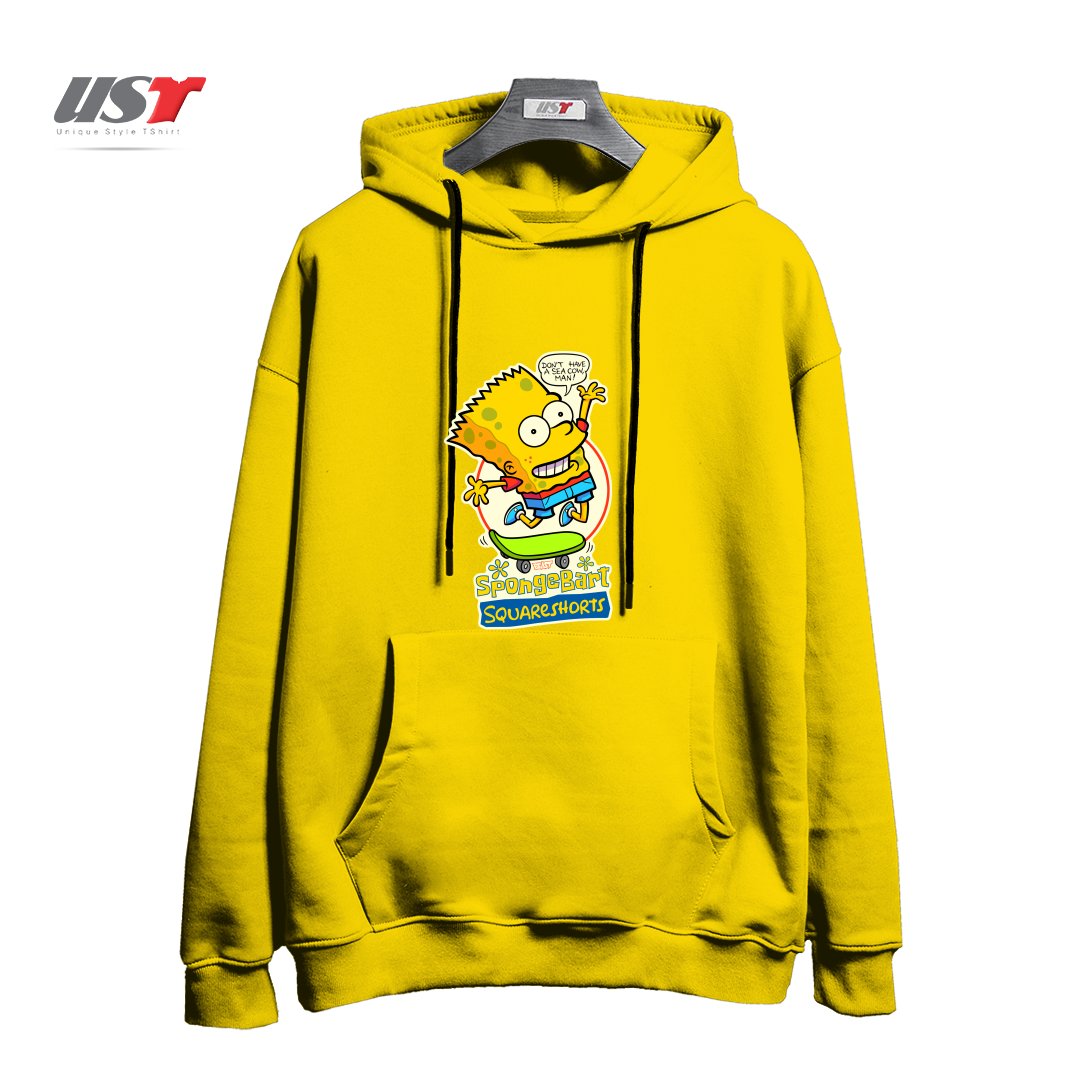 طرح SPONGEBART SQUARESHORTS هودی اورسایزرنگ زرد