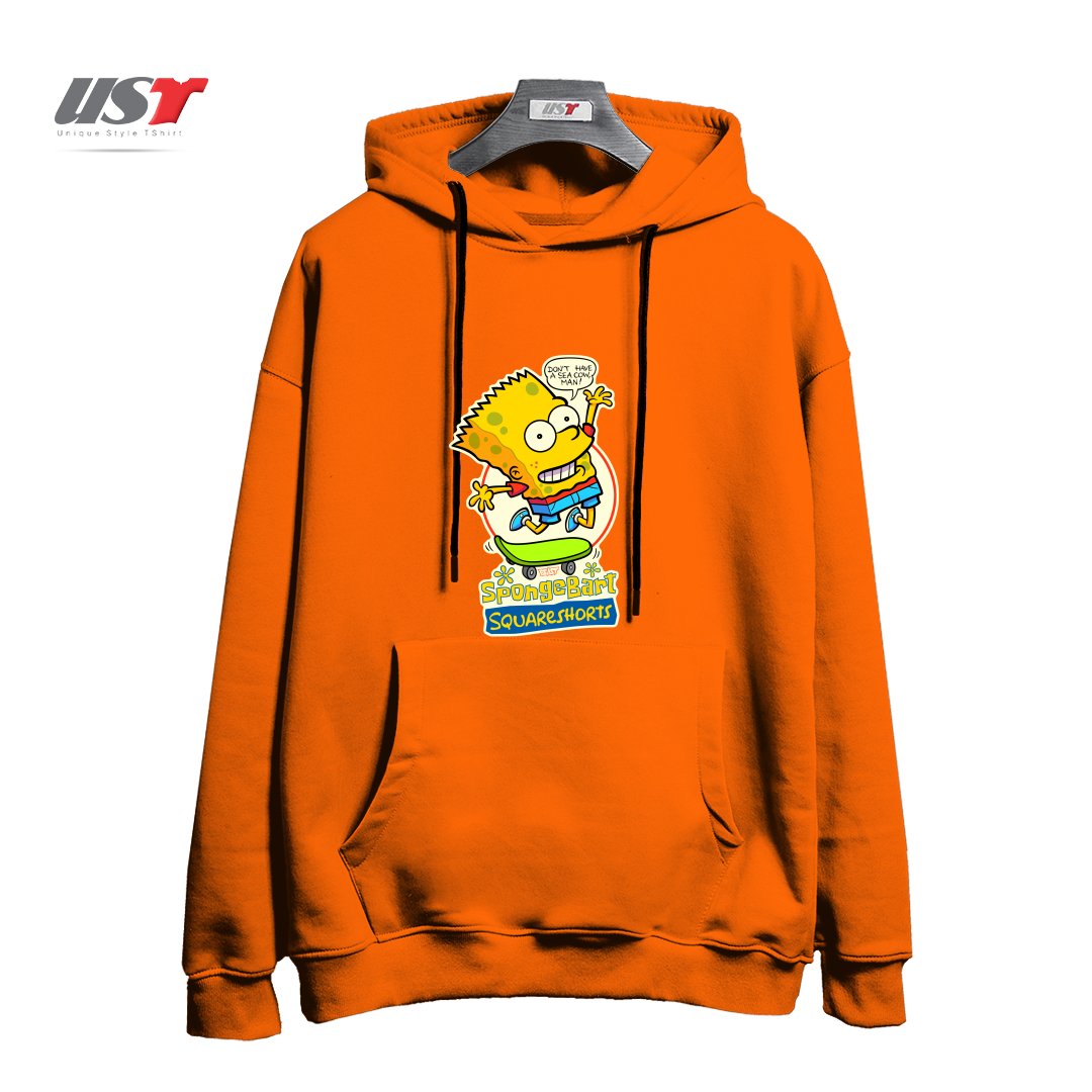 طرح SPONGEBART SQUARESHORTS هودی اورسایزرنگ نارنجی