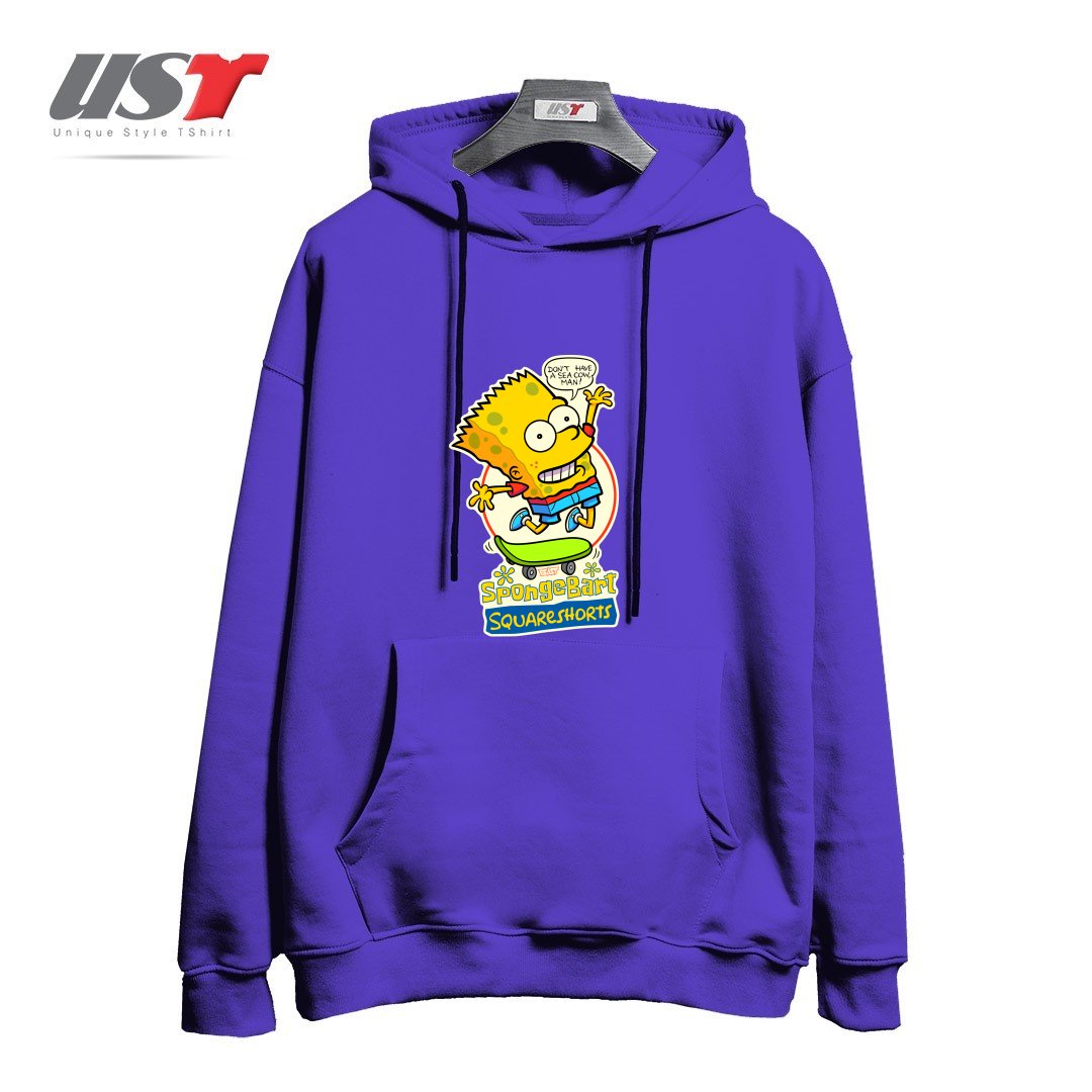 طرح SPONGEBART SQUARESHORTS هودی اورسایزرنگ بنفش