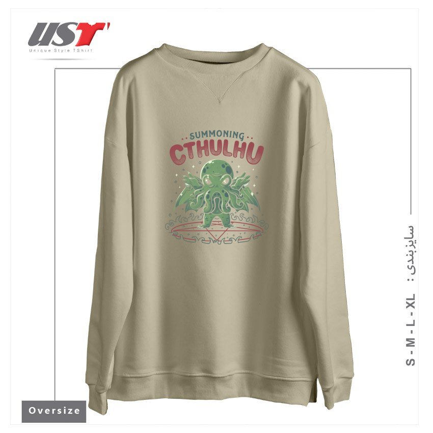 طرح SUMMONING CTHULHU - CUTE GOTH GIFT سوییشرت اورسایزرنگ نخودی