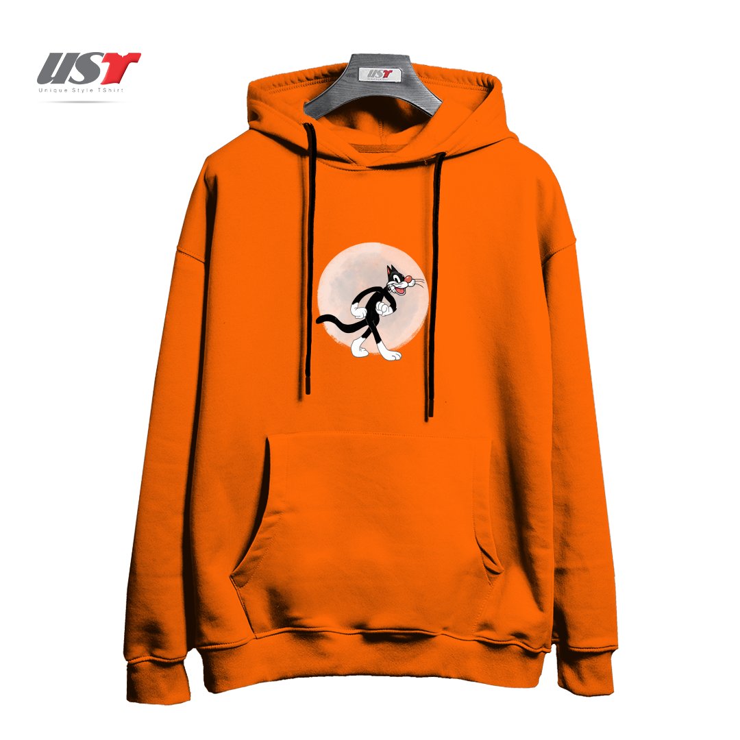 طرح THE MOON AND THE HEPCAT هودی اورسایزرنگ نارنجی