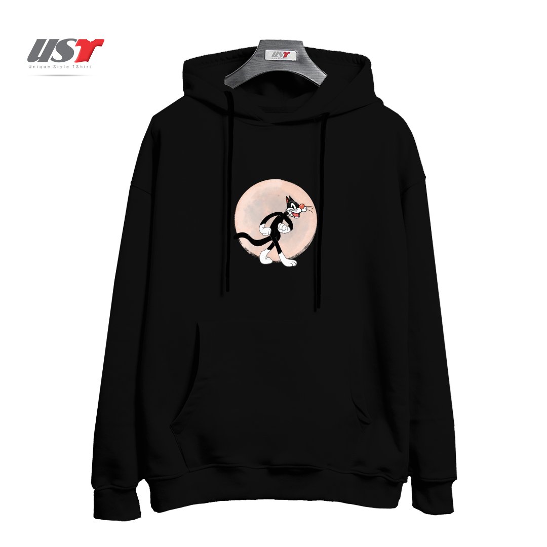 طرح THE MOON AND THE HEPCAT هودی اورسایزرنگ مشکی