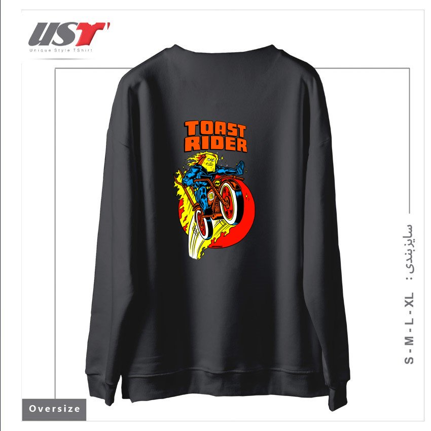 طرح TOAST RIDER سوییشرت اورسایزرنگ دودی