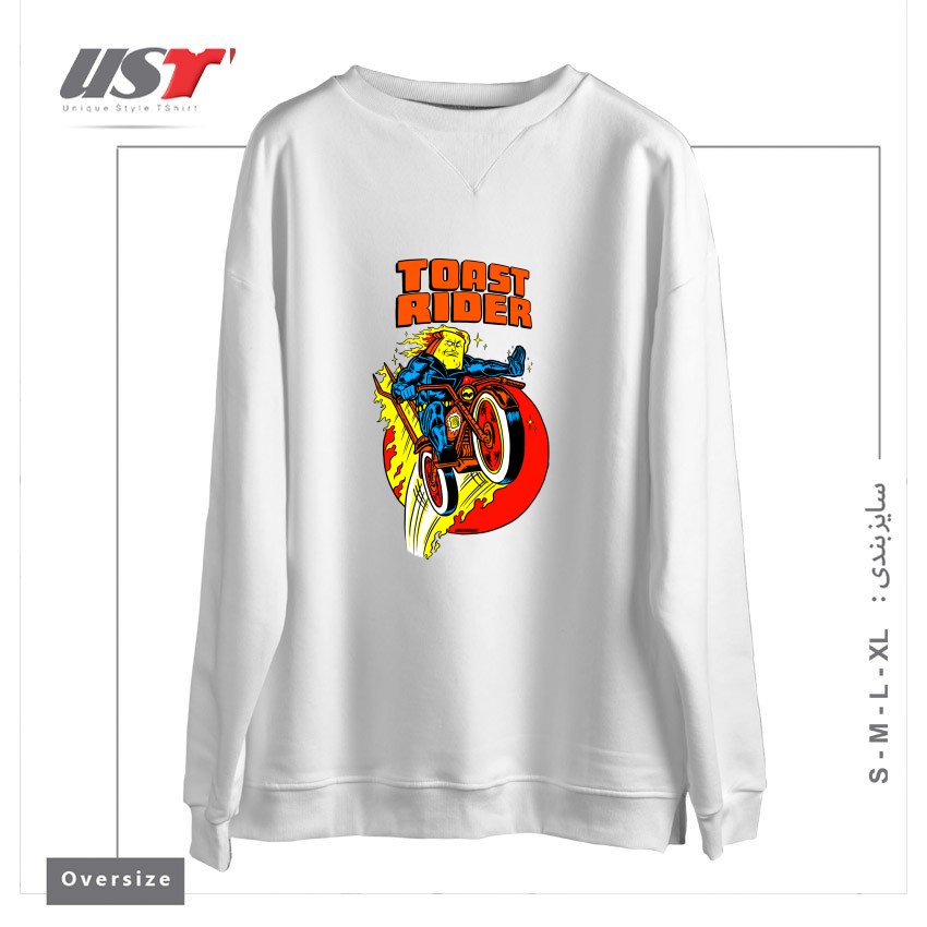 سوییشرت اورسایز طرح TOAST RIDER