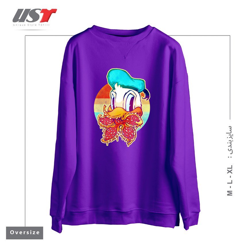 سوییشرت اورسایز طرح UPSIDE DOWN STRANGER DONALD