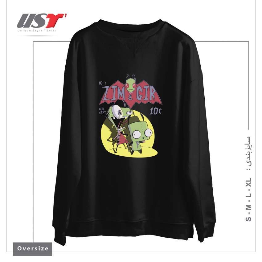 سوییشرت اورسایز طرح ZIM AND GIR