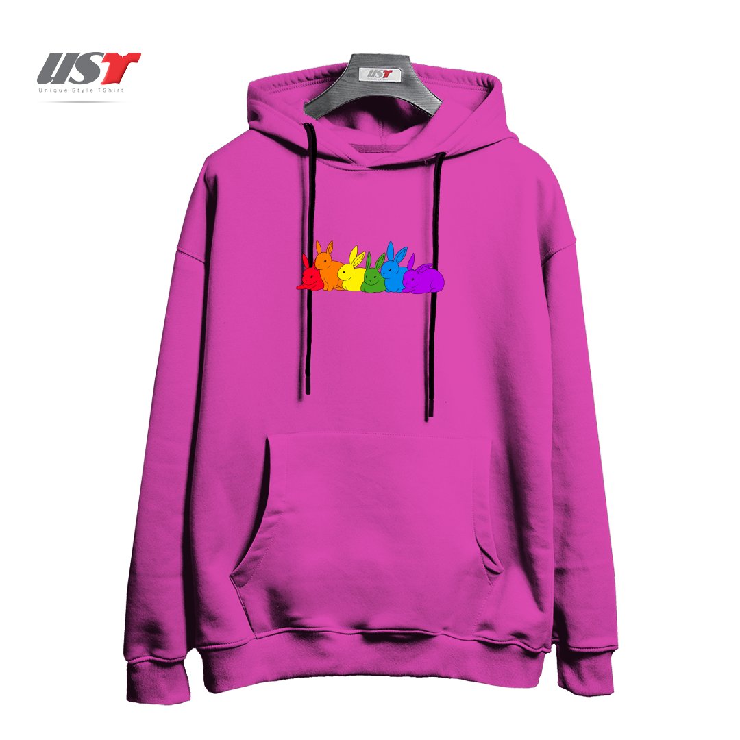 هودی اورسایز طرح LOVE IS FOR EVERYBUNNY