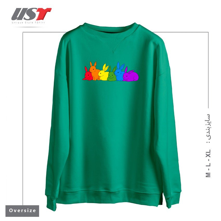 سوییشرت اورسایز طرح LOVE IS FOR EVERYBUNNY