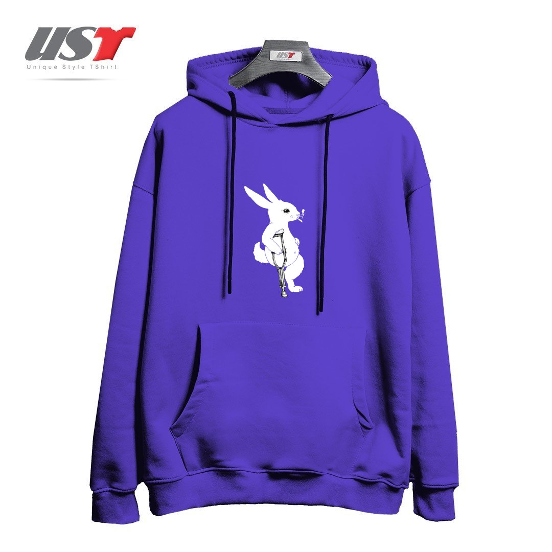 طرح LUCKY هودی اورسایزرنگ بنفش