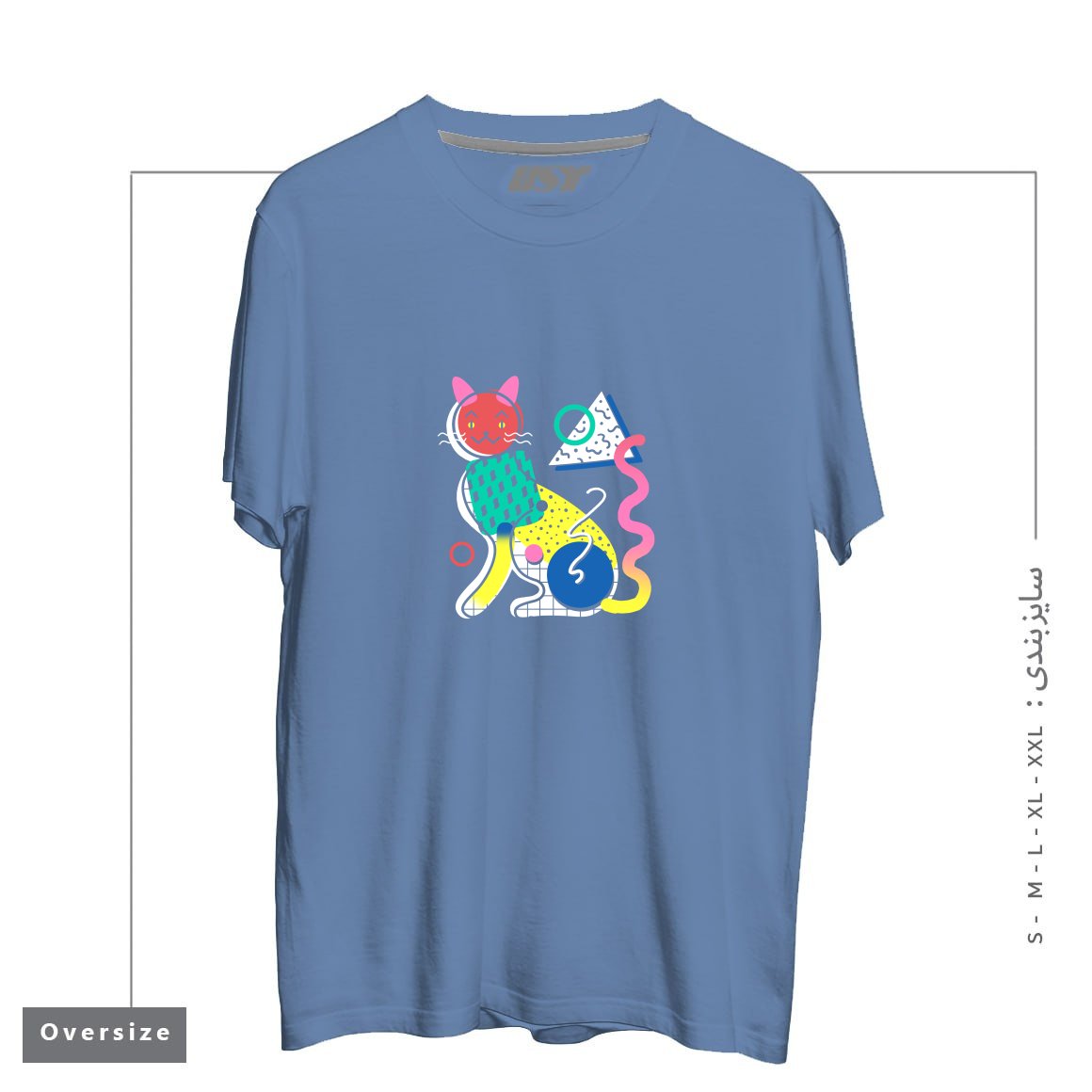 تیشرت اورسایز طرح MEMPHIS CAT DESIGN