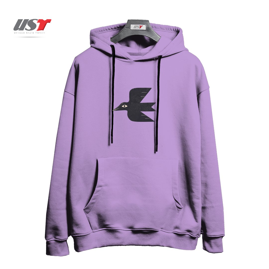 هودی اورسایز طرح MINIMAL BLACKBIRD NO. 1