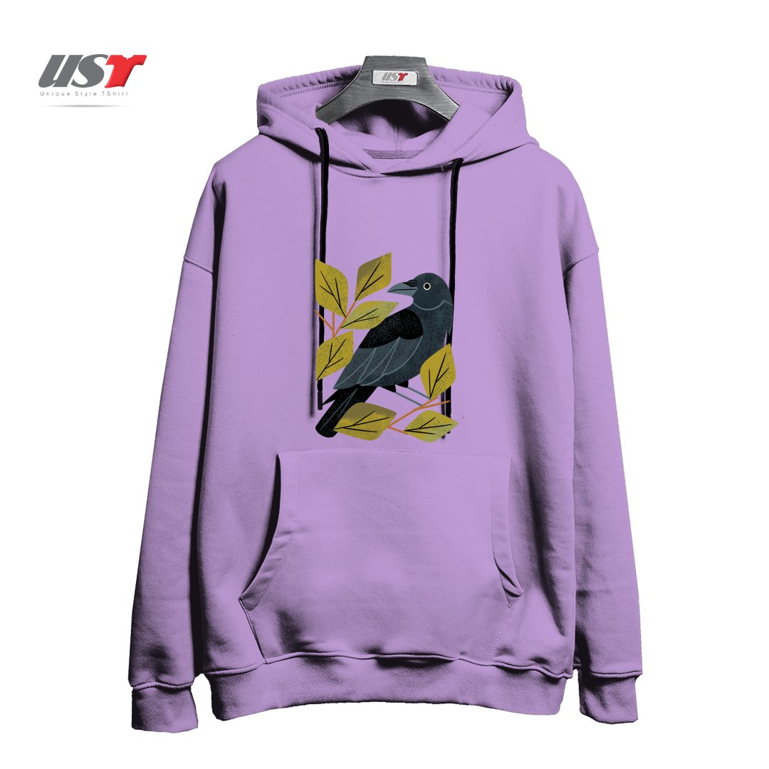 هودی اورسایز طرح PERCHING RAVEN