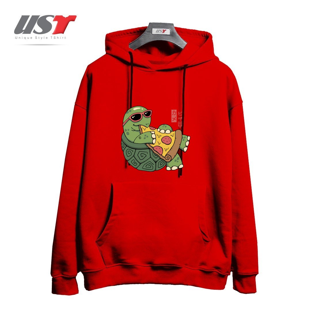 طرح PIZZA TURTLE121210 هودی اورسایزرنگ قرمز