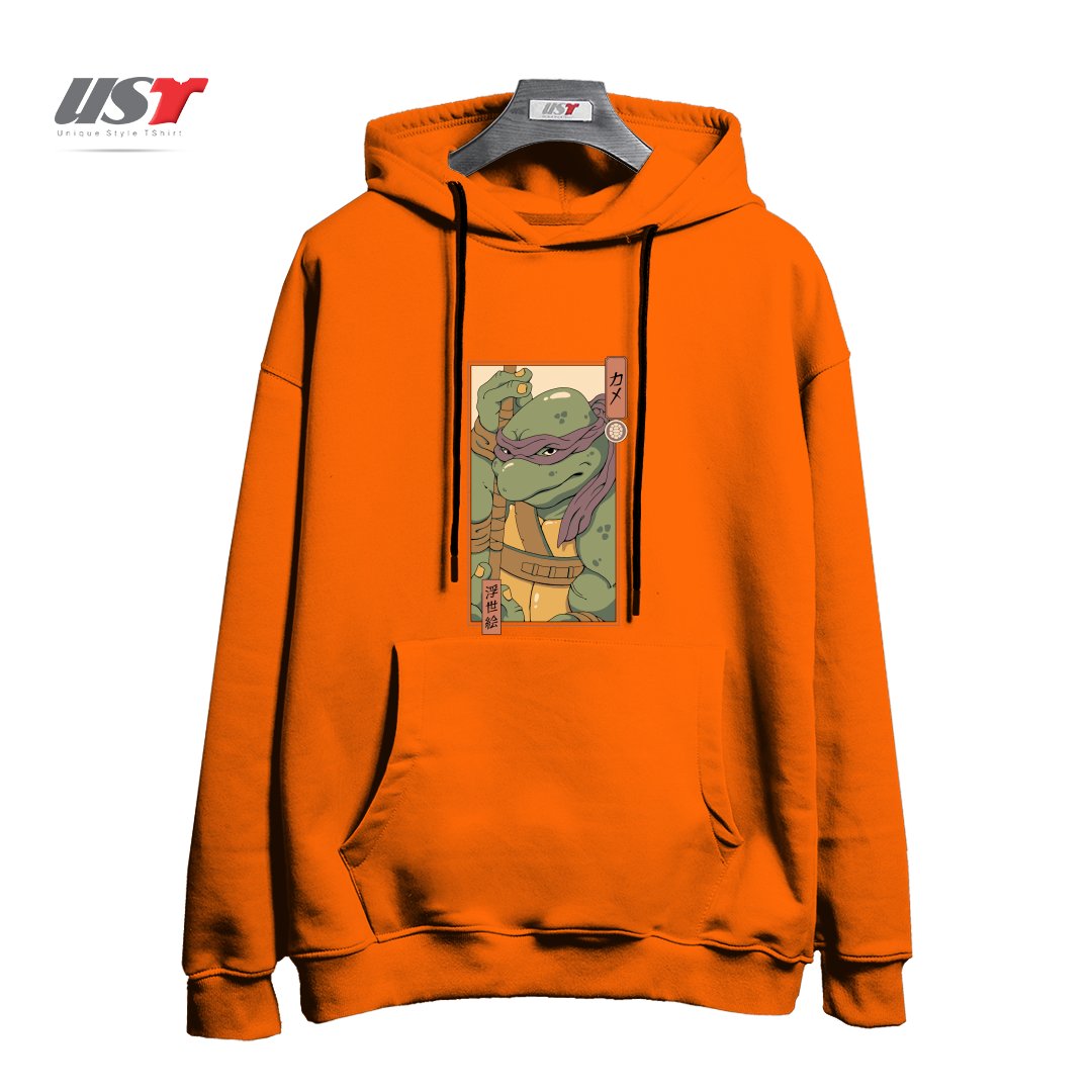 طرح PURPLE KAME NINJA هودی اورسایزرنگ نارنجی