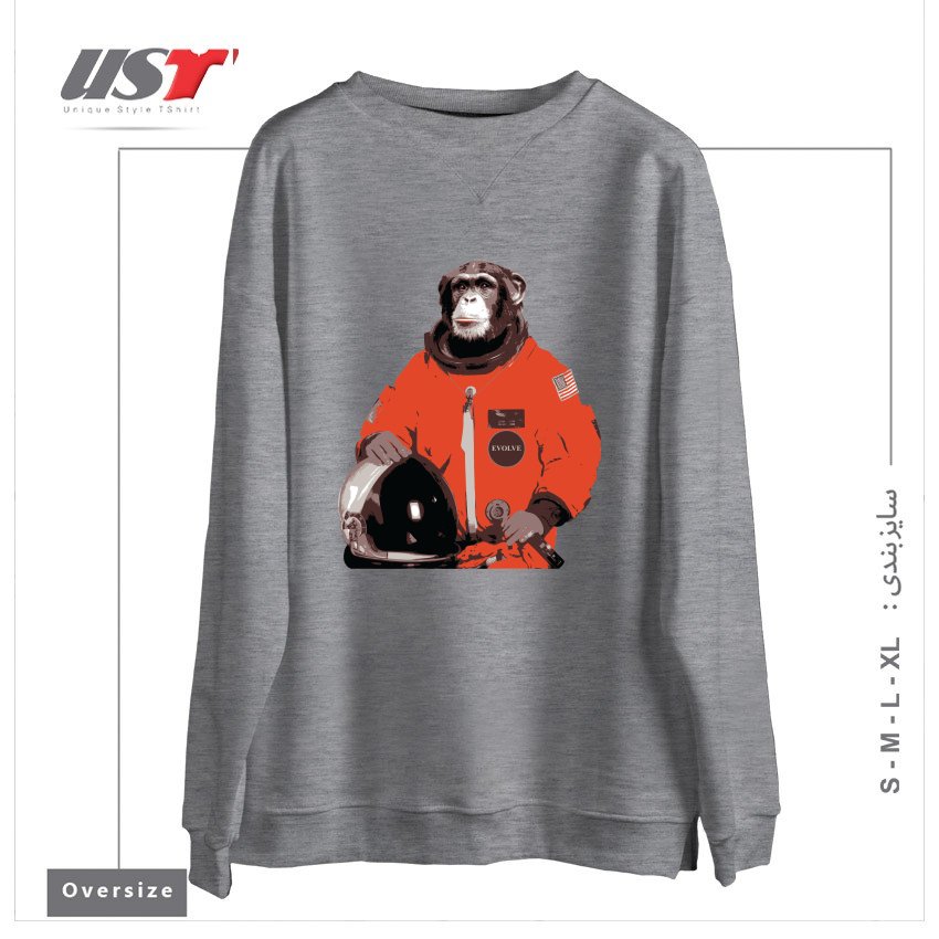 سوییشرت اورسایز طرح SPACE MONKEY32154