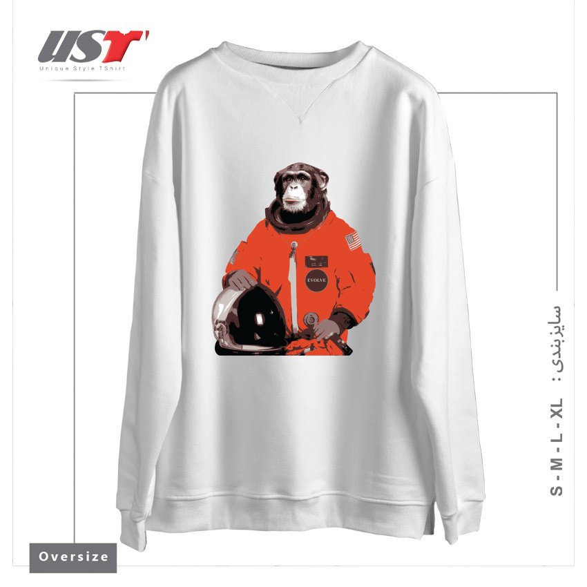 سوییشرت اورسایز طرح SPACE MONKEY32154