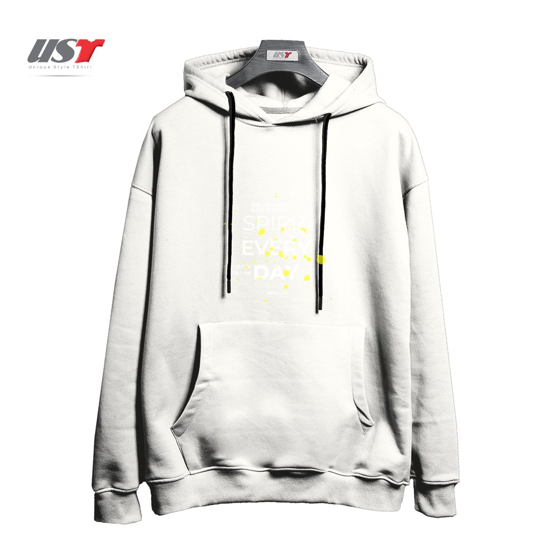 طرح typography 3 هودی اورسایزرنگ سفید