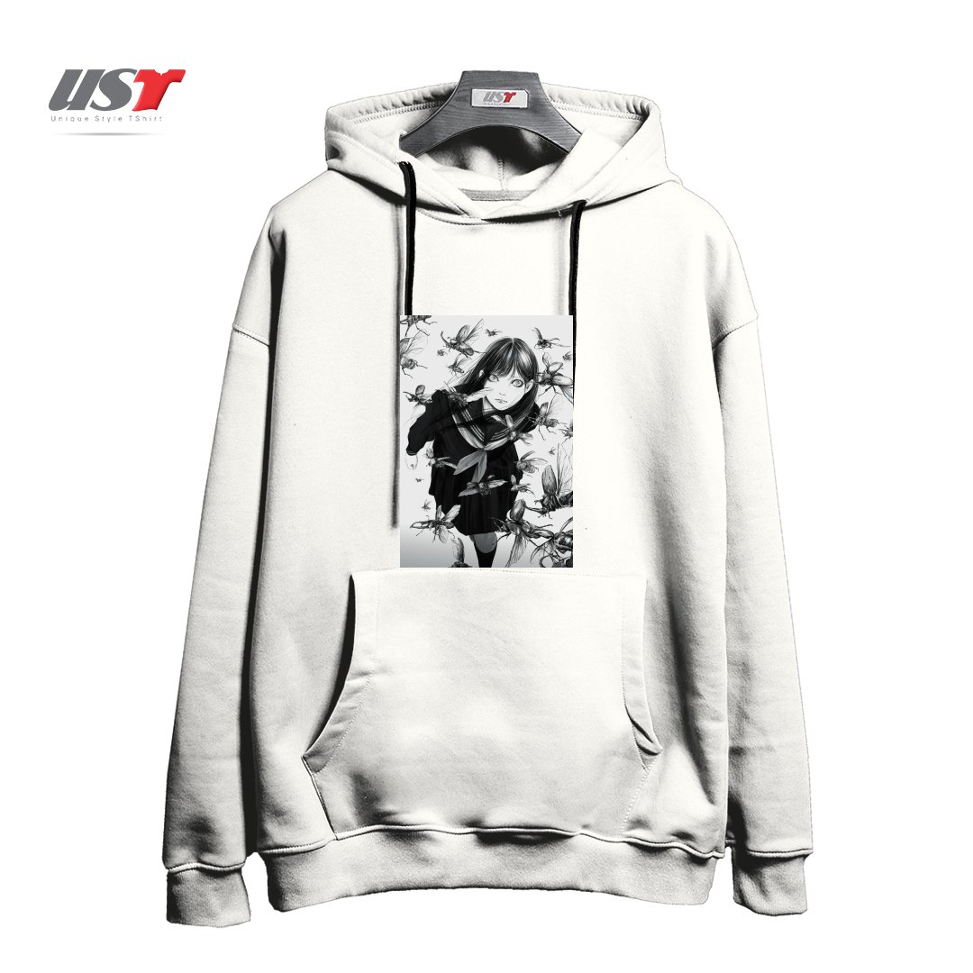 طرح An Instant in Silence هودی اورسایزرنگ سفید