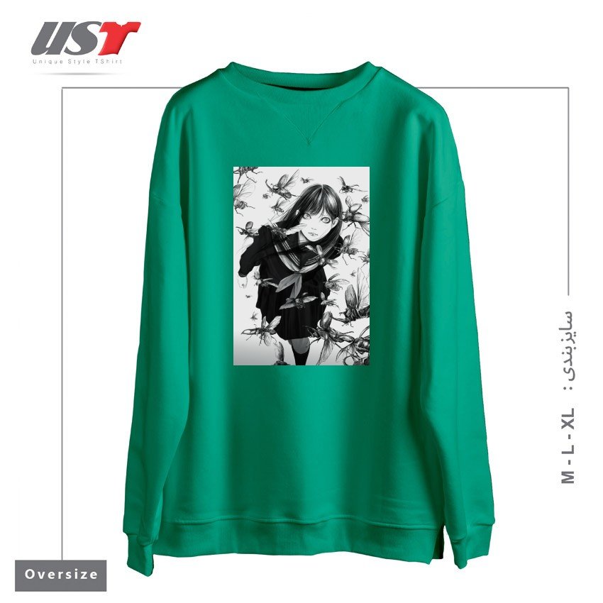 سوییشرت اورسایز طرح An Instant in Silence