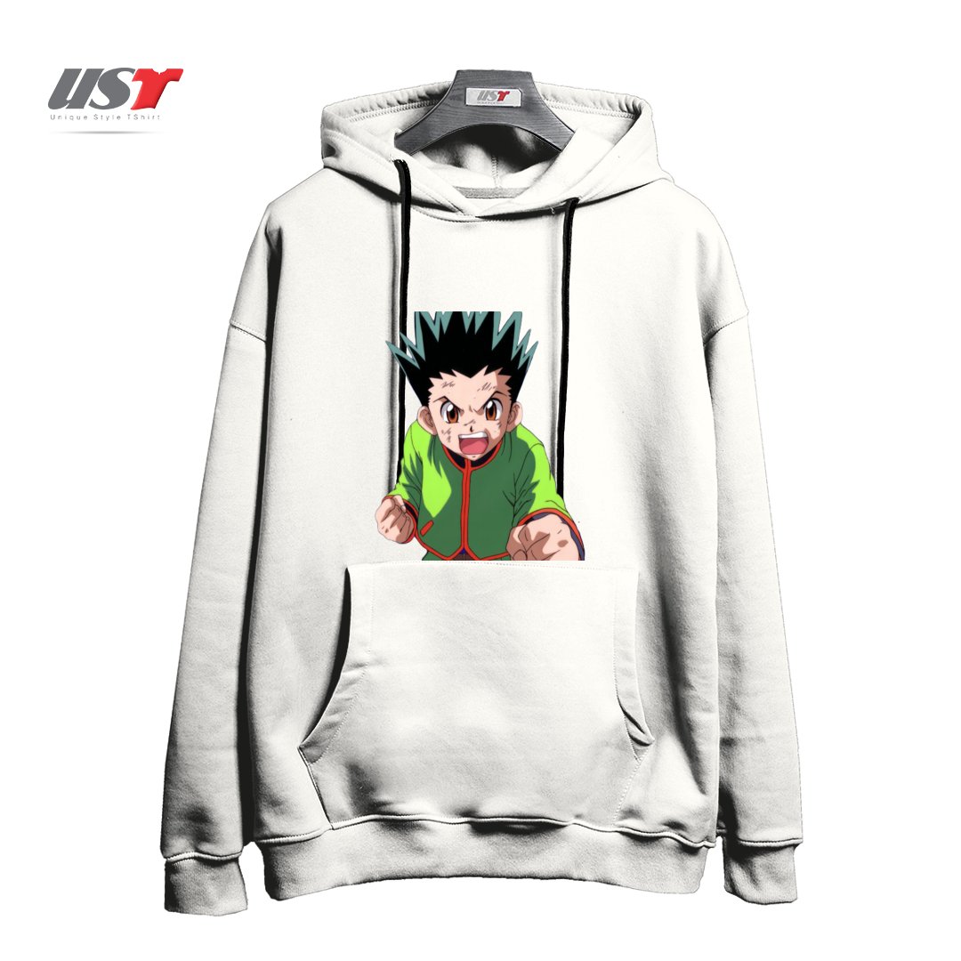 طرح anime هودی اورسایزرنگ سفید