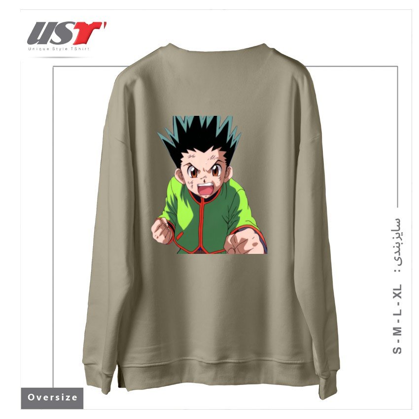 طرح anime سوییشرت اورسایزرنگ نخودی