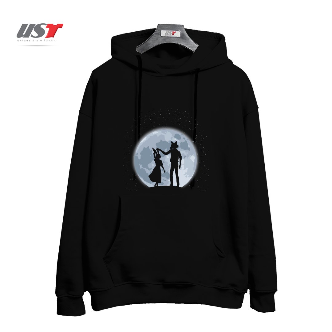 طرح Beasts under the moon هودی اورسایزرنگ مشکی