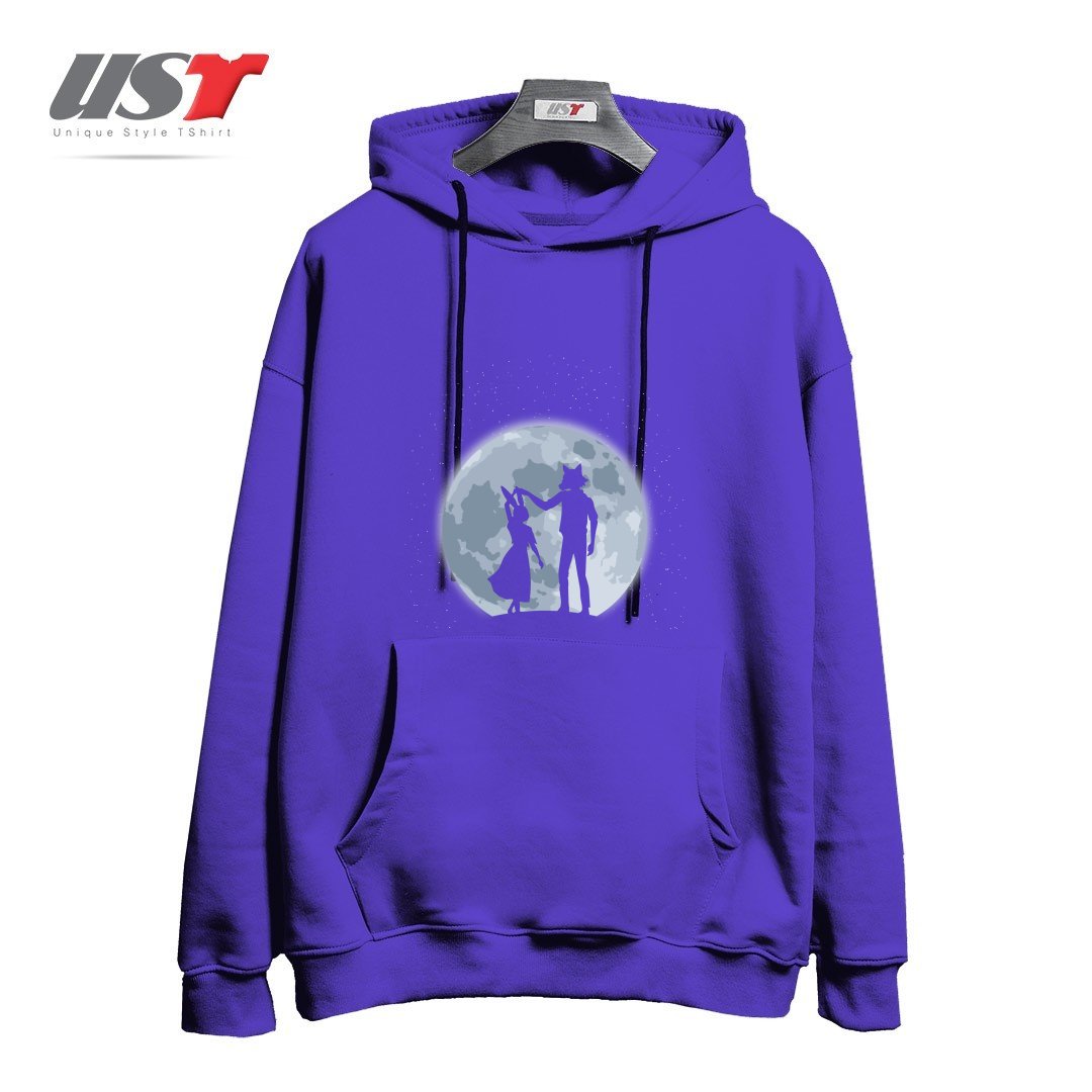 طرح Beasts under the moon هودی اورسایزرنگ بنفش