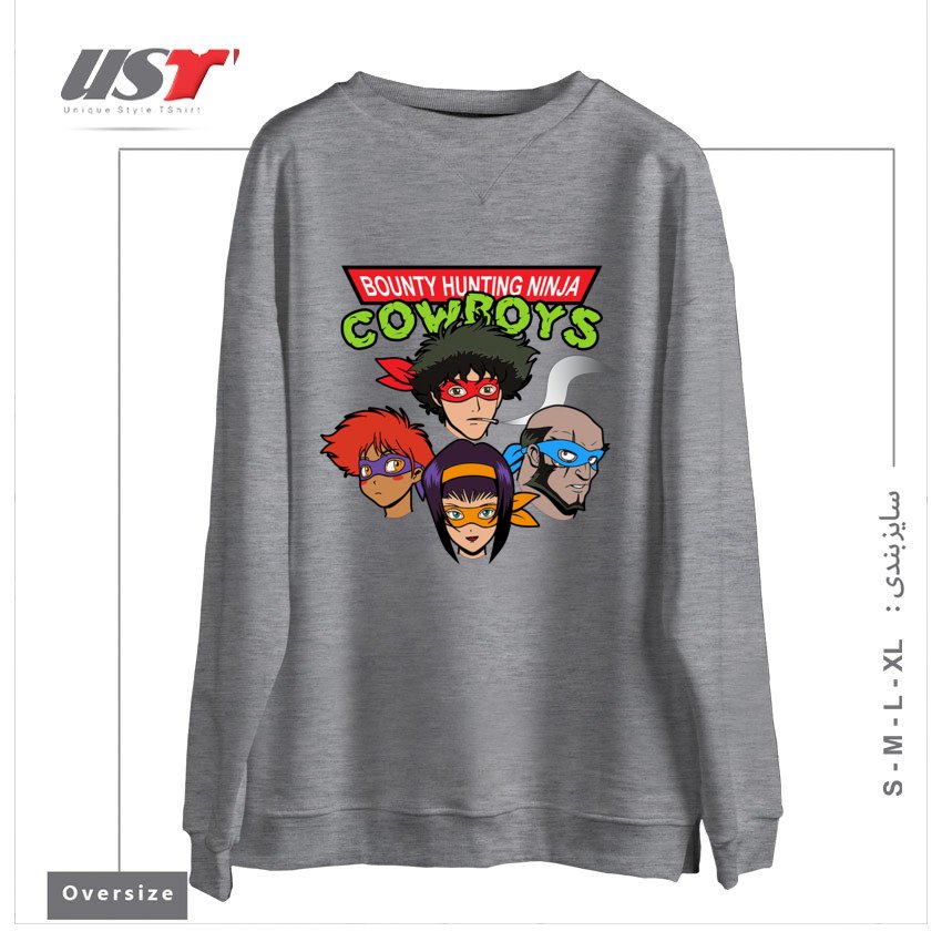 سوییشرت اورسایز طرح Bounty Hunting Ninja Cowboys
